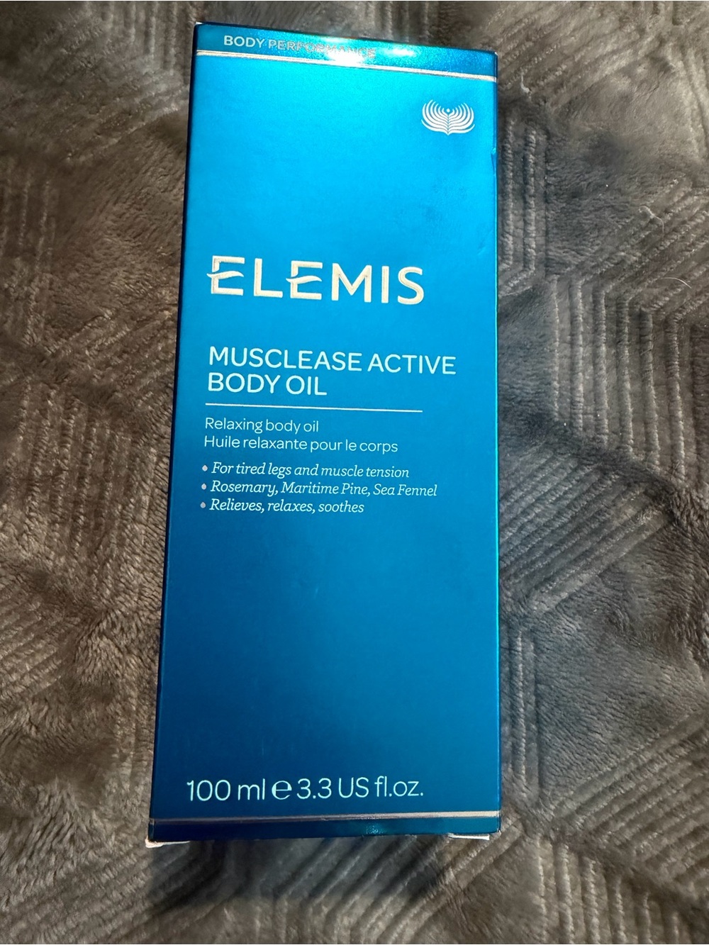 ELEMIS Musclease Active Body Oil — Vibrant Blue Box